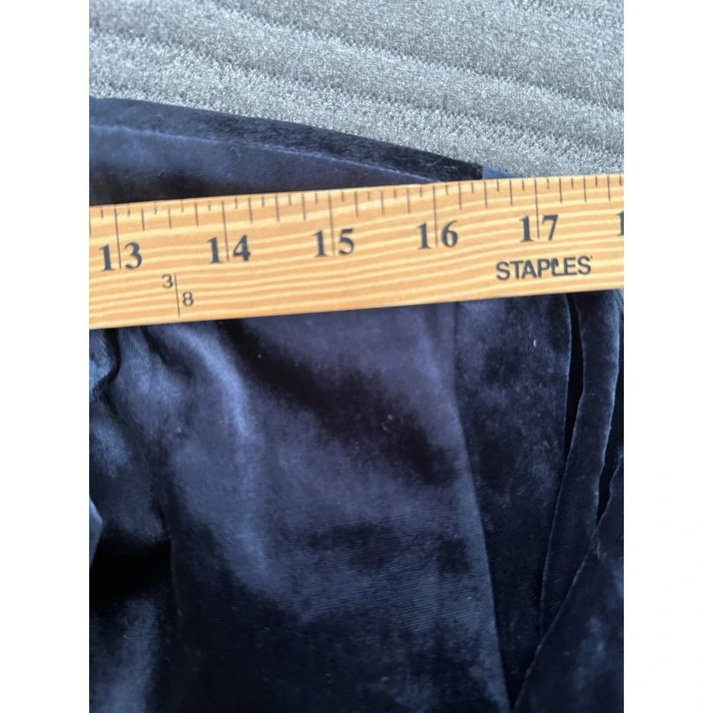 Ann Taylor Velvet Belted Blazer Jacket Coat Wrap Womens 14 Petite Dark Blue Navy